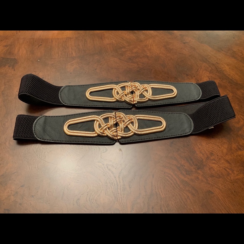 Ladies fashion elastic belt black